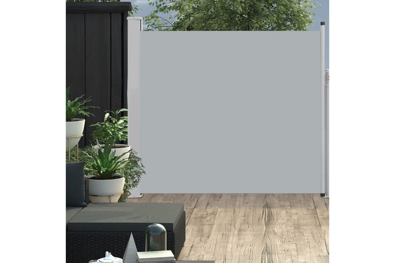 Uttrekkbar sidemarkise 170x300 cm grå - Hagemøbler - Solbeskyttelse - Markiser - Balkongmarkise