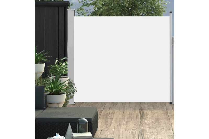 Uttrekkbar sidemarkise 170x300 cm kremhvit - Hagemøbler - Solbeskyttelse - Markiser - Balkongmarkise