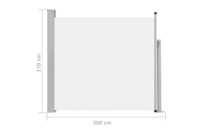 Uttrekkbar sidemarkise 170x300 cm kremhvit - Balkongmarkise - Markiser - Sidemarkise - Balkongbeskyttelse