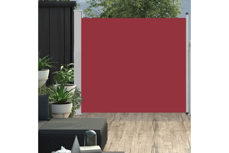 Uttrekkbar sidemarkise 170x300 cm rød - Hagemøbler - Solbeskyttelse - Markiser - Balkongmarkise