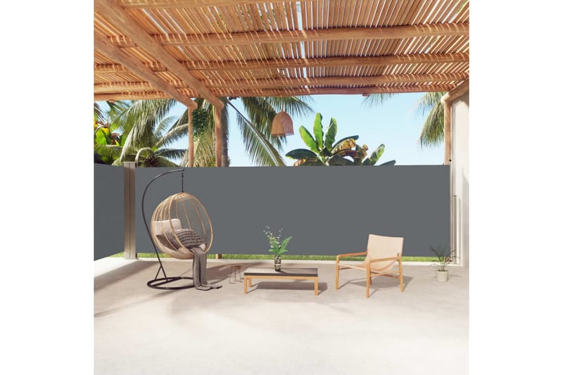 Uttrekkbar sidemarkise 180x1000 cm antrasitt - Antrasittgrå - Hagemøbler - Solbeskyttelse - Markiser - Balkongmarkise