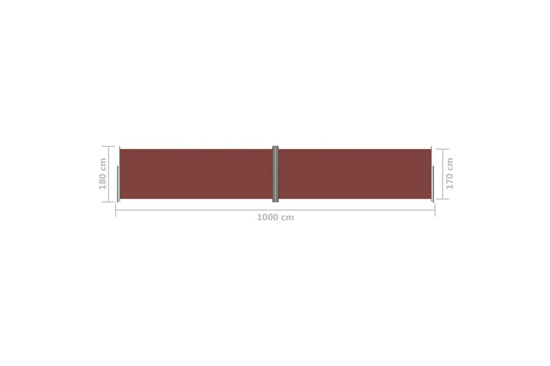 Uttrekkbar sidemarkise 180x1000 cm brun - Brun - Hagemøbler - Solbeskyttelse - Markiser - Balkongmarkise