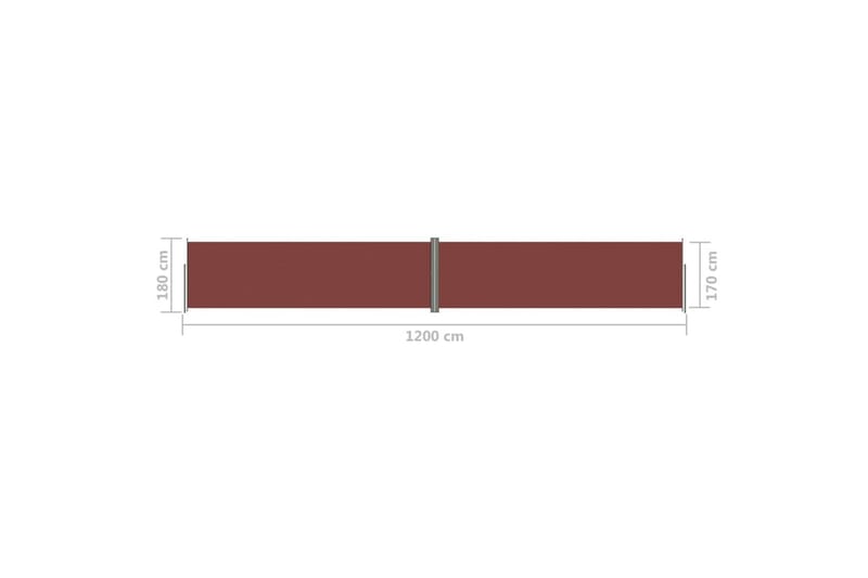 Uttrekkbar sidemarkise 180x1200 cm brun - Brun - Hagemøbler - Solbeskyttelse - Markiser - Balkongmarkise