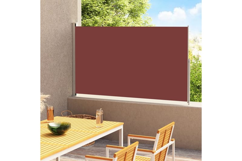 Uttrekkbar sidemarkise 180x300 cm brun - Brun - Hagemøbler - Solbeskyttelse - Markiser - Balkongmarkise