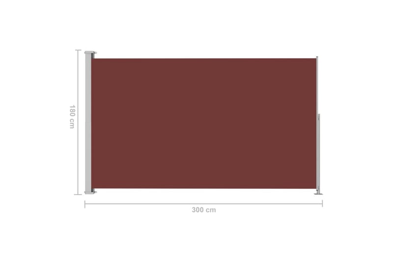 Uttrekkbar sidemarkise 180x300 cm brun - Brun - Balkongmarkise - Markiser - Sidemarkise - Balkongbeskyttelse