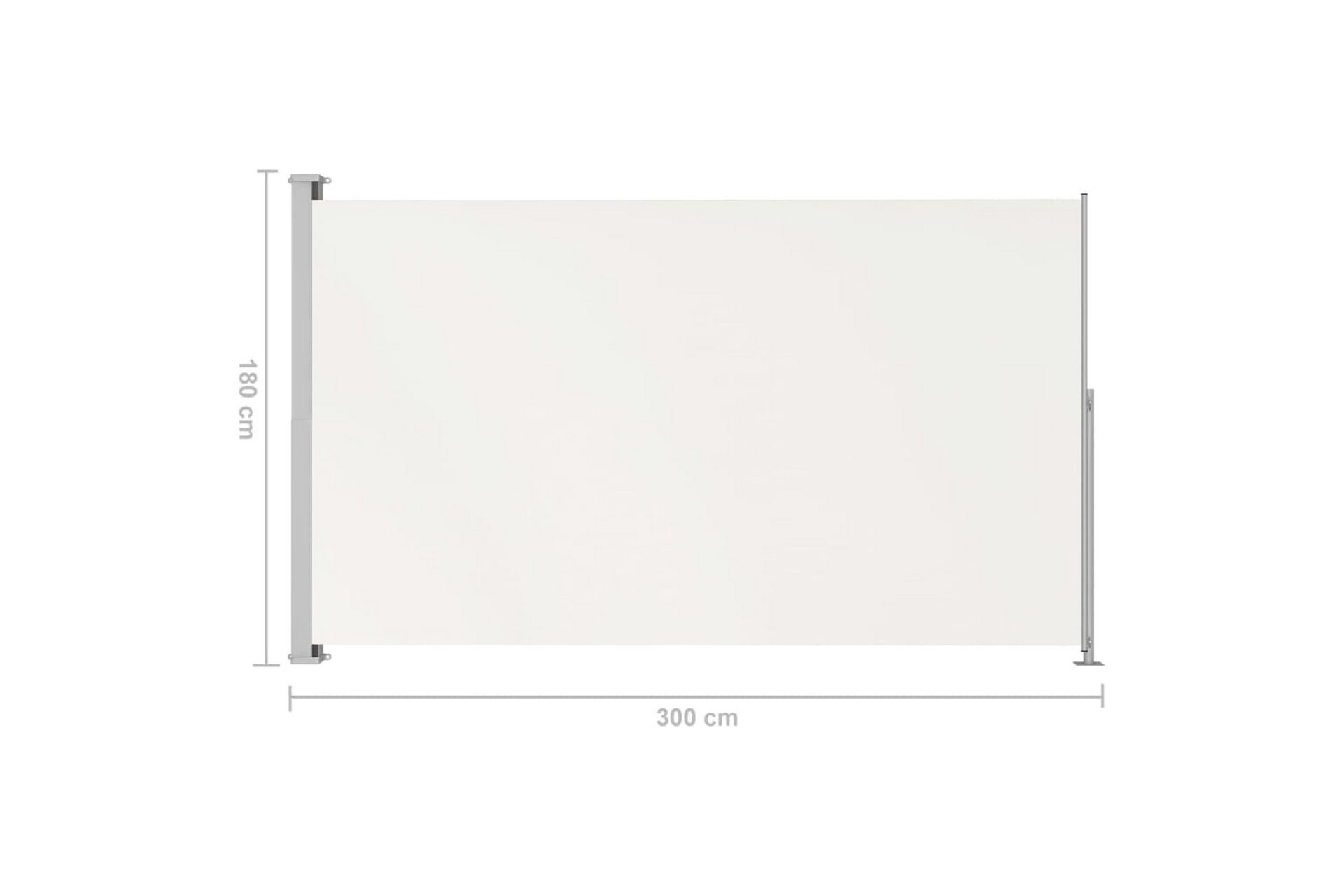 Uttrekkbar sidemarkise 180x300 cm kremhvit - Krem - Hagemøbler - Solbeskyttelse - Markiser - Balkongmarkise