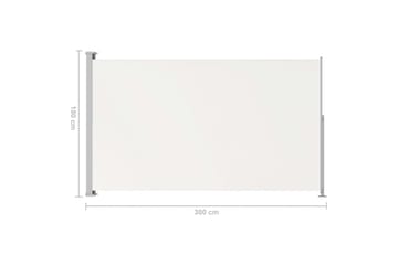 Uttrekkbar sidemarkise 180x300 cm kremhvit - Krem - Hagemøbler - Solbeskyttelse - Markiser - Balkongmarkise