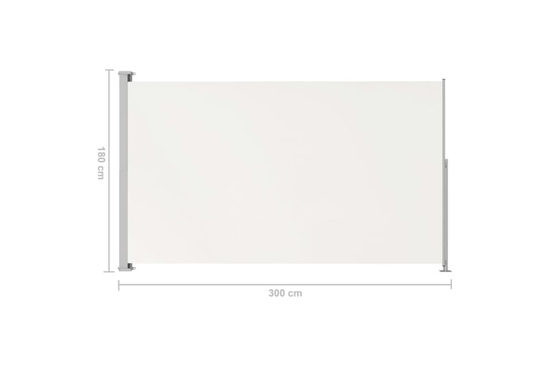 Uttrekkbar sidemarkise 180x300 cm kremhvit - Krem - Hagemøbler - Solbeskyttelse - Markiser - Balkongmarkise