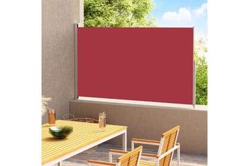Uttrekkbar sidemarkise 180x300 cm rød - Rød - Hagemøbler - Solbeskyttelse - Markiser - Balkongmarkise