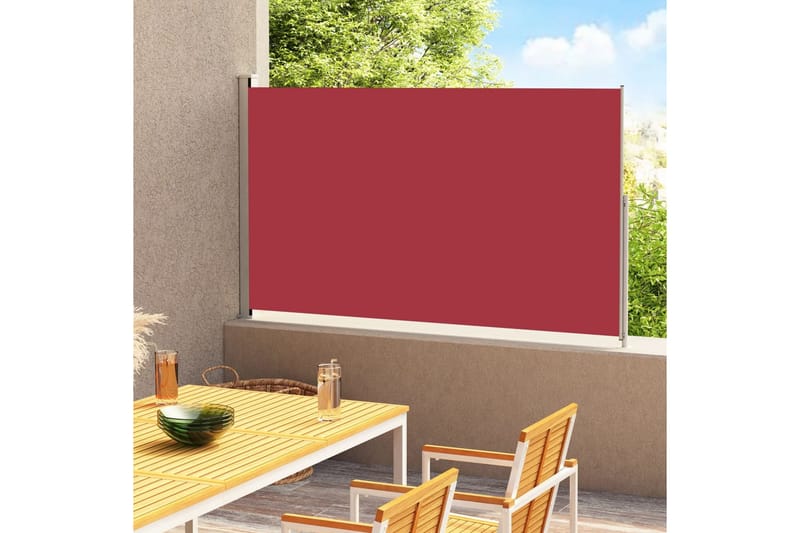 Uttrekkbar sidemarkise 180x300 cm rød - Rød - Hagemøbler - Solbeskyttelse - Markiser - Balkongmarkise