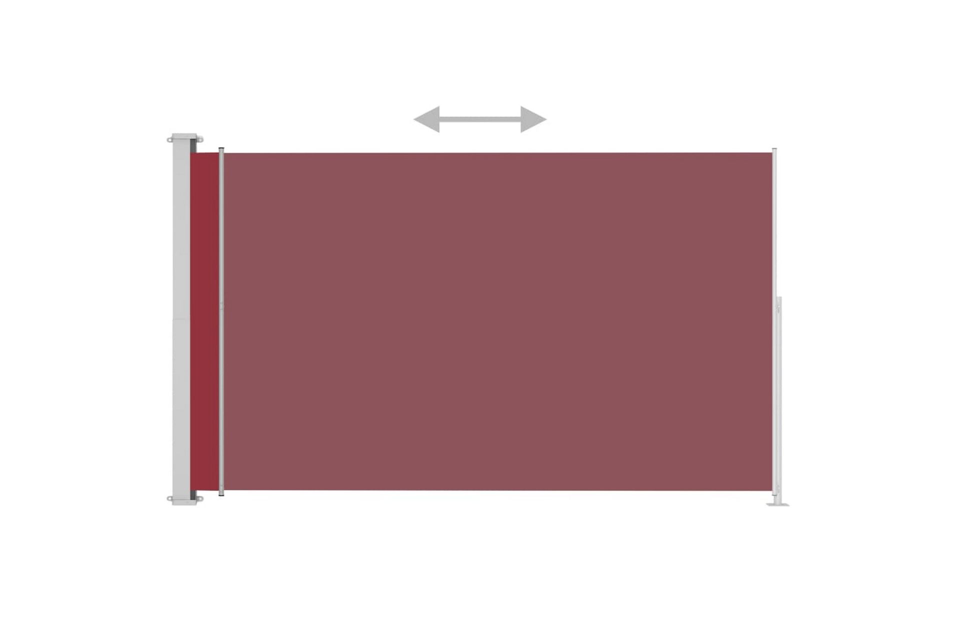 Uttrekkbar sidemarkise 180x300 cm rød - Rød - Hagemøbler - Solbeskyttelse - Markiser - Balkongmarkise