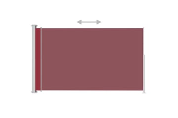 Uttrekkbar sidemarkise 180x300 cm rød - Rød - Hagemøbler - Solbeskyttelse - Markiser - Balkongmarkise