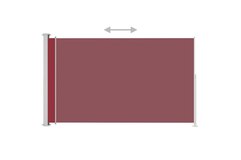 Uttrekkbar sidemarkise 180x300 cm rød - Rød - Hagemøbler - Solbeskyttelse - Markiser - Balkongmarkise