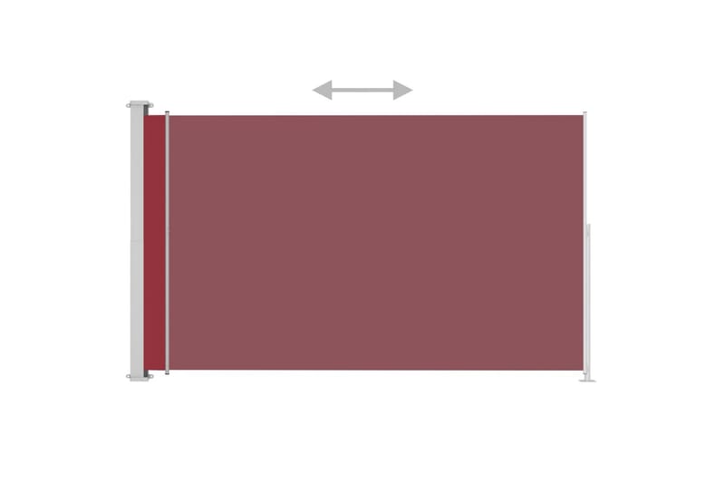 Uttrekkbar sidemarkise 180x300 cm rød - Rød - Markiser - Balkongmarkise - Balkongbeskyttelse - Sidemarkise