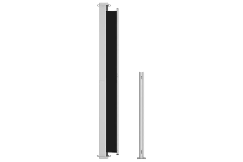 Uttrekkbar sidemarkise 180x300 cm svart - Svart - Hagemøbler - Solbeskyttelse - Markiser - Balkongmarkise