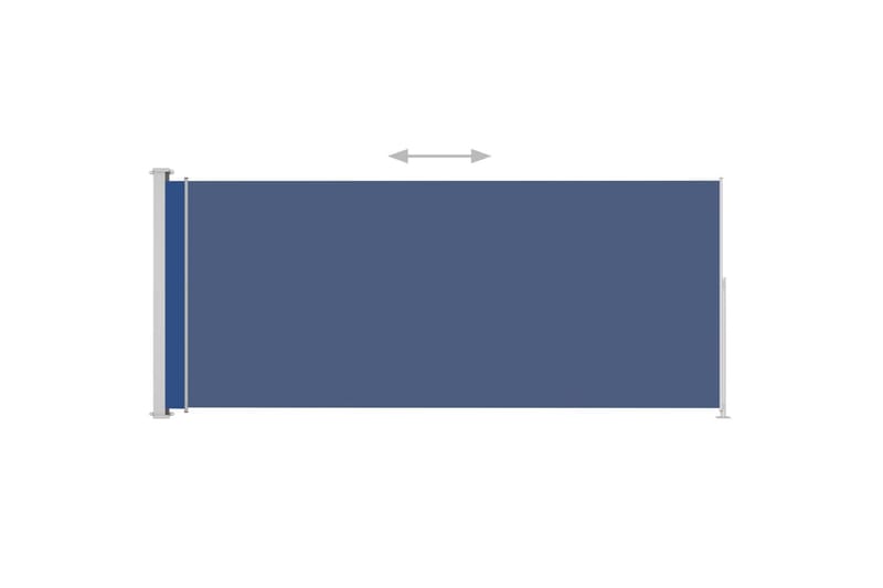 Uttrekkbar sidemarkise 180x500 cm blå - Blå - Hagemøbler - Solbeskyttelse - Markiser - Balkongmarkise