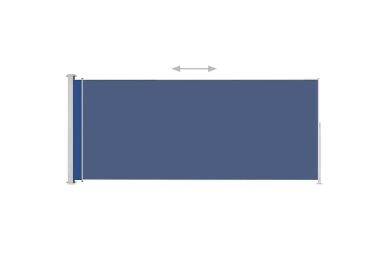Uttrekkbar sidemarkise 180x500 cm blå - Blå - Balkongmarkise - Markiser - Sidemarkise - Balkongbeskyttelse