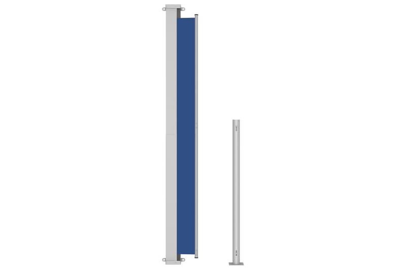 Uttrekkbar sidemarkise 180x500 cm blå - Blå - Hagemøbler - Solbeskyttelse - Markiser - Balkongmarkise