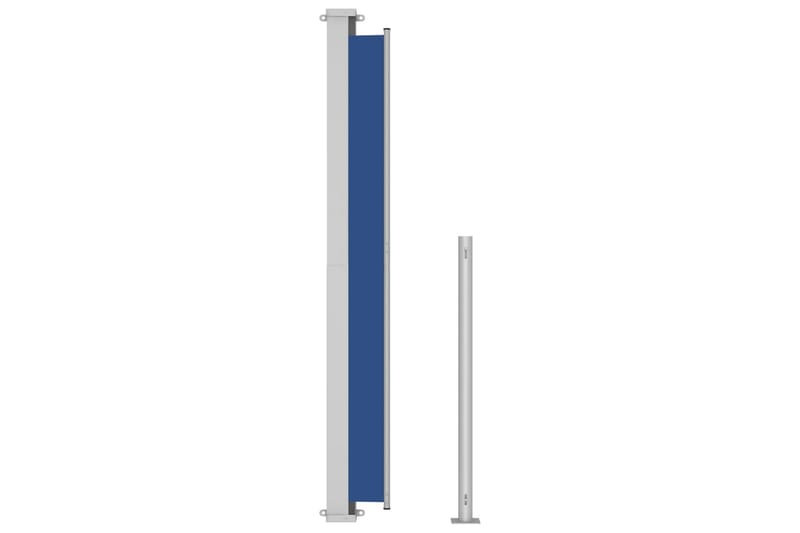 Uttrekkbar sidemarkise 180x500 cm blå - Blå - Balkongmarkise - Markiser - Sidemarkise - Balkongbeskyttelse