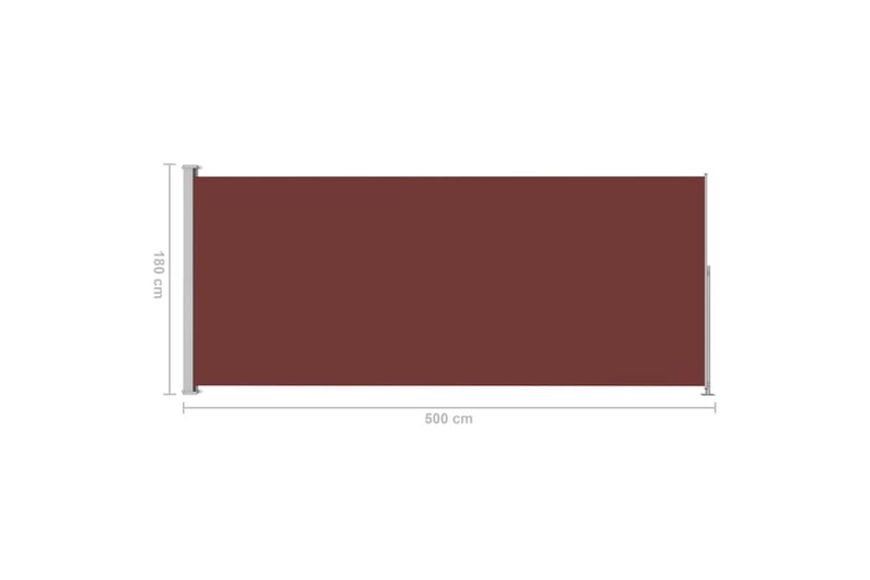 Uttrekkbar sidemarkise 180x500 cm brun - Brun - Hagemøbler - Solbeskyttelse - Markiser - Balkongmarkise