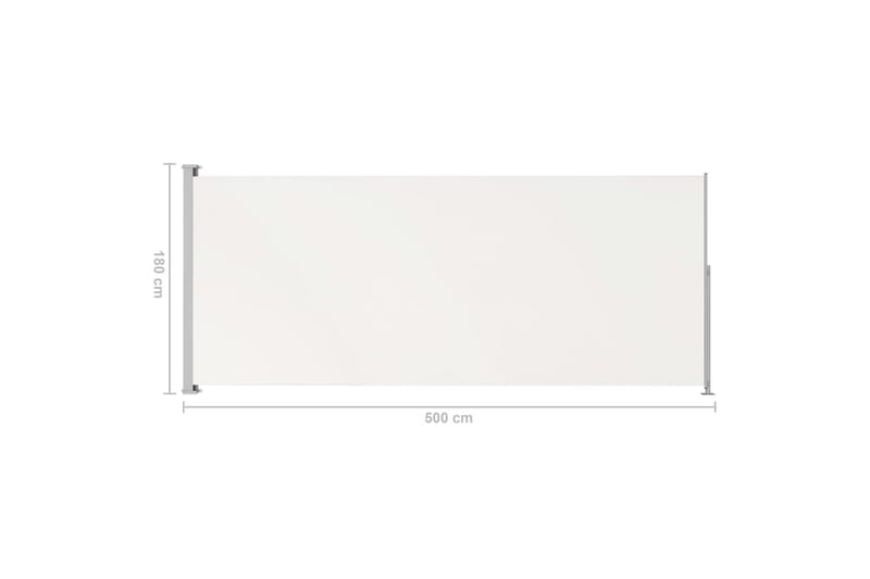 Uttrekkbar sidemarkise 180x500 cm kremhvit - Krem - Hagemøbler - Solbeskyttelse - Markiser - Balkongmarkise