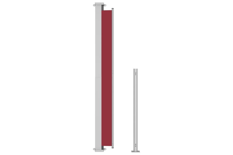 Uttrekkbar sidemarkise 180x500 cm rød - Rød - Hagemøbler - Solbeskyttelse - Markiser - Balkongmarkise