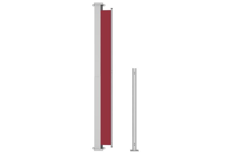 Uttrekkbar sidemarkise 180x500 cm rød - Rød - Balkongmarkise - Markiser - Sidemarkise - Balkongbeskyttelse