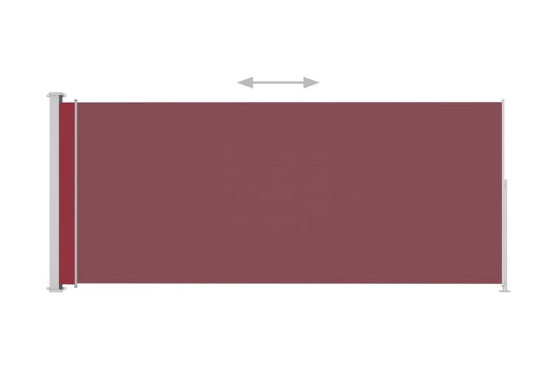 Uttrekkbar sidemarkise 180x500 cm rød - Rød - Hagemøbler - Solbeskyttelse - Markiser - Balkongmarkise