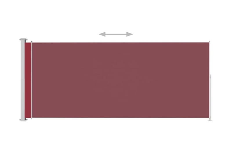 Uttrekkbar sidemarkise 180x500 cm rød - Rød - Balkongmarkise - Markiser - Sidemarkise - Balkongbeskyttelse