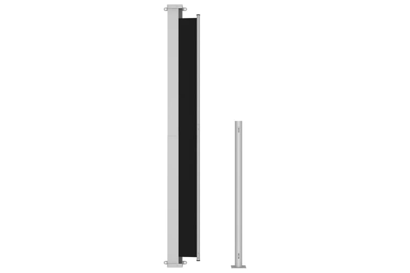 Uttrekkbar sidemarkise 180x500 cm svart - Svart - Hagemøbler - Solbeskyttelse - Markiser - Balkongmarkise