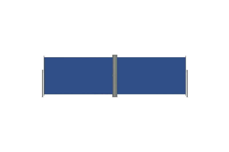 Uttrekkbar sidemarkise 180x600 cm blå - Blå - Hagemøbler - Solbeskyttelse - Markiser - Balkongmarkise