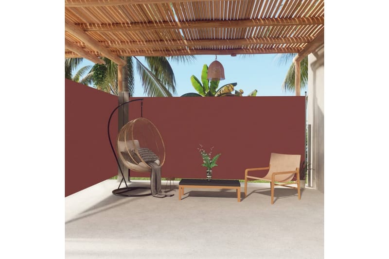 Uttrekkbar sidemarkise 180x600 cm brun - Brun - Hagemøbler - Solbeskyttelse - Markiser - Balkongmarkise
