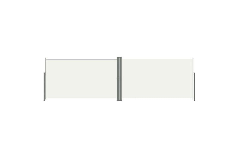 Uttrekkbar sidemarkise 180x600 cm kremhvit - Krem - Hagemøbler - Solbeskyttelse - Markiser - Balkongmarkise