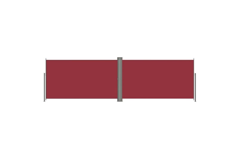 Uttrekkbar sidemarkise 180x600 cm rød - Rød - Balkongmarkise - Markiser - Sidemarkise - Balkongbeskyttelse