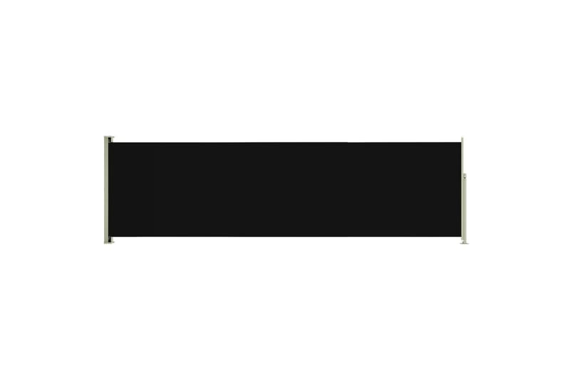 Uttrekkbar sidemarkise 180x600 cm svart - Svart - Hagemøbler - Solbeskyttelse - Markiser - Balkongmarkise