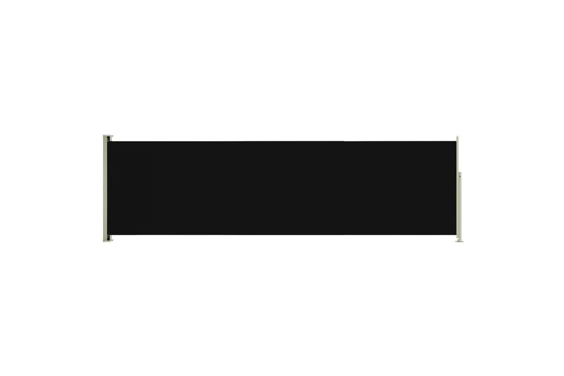 Uttrekkbar sidemarkise 180x600 cm svart - Svart - Balkongmarkise - Markiser - Sidemarkise - Balkongbeskyttelse