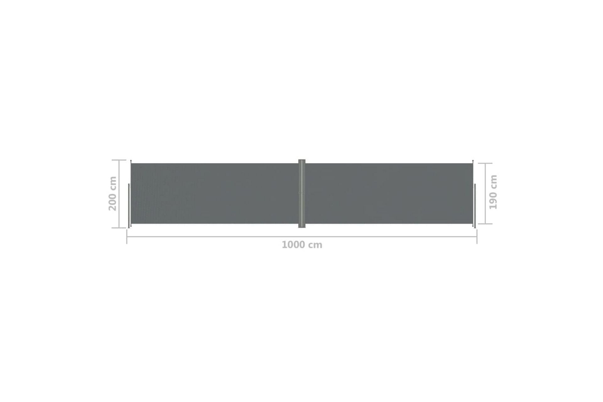 Uttrekkbar sidemarkise 200x1000 cm antrasitt - Antrasittgrå - Hagemøbler - Solbeskyttelse - Markiser - Balkongmarkise