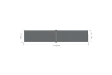 Uttrekkbar sidemarkise 200x1000 cm antrasitt - Antrasittgrå - Hagemøbler - Solbeskyttelse - Markiser - Balkongmarkise