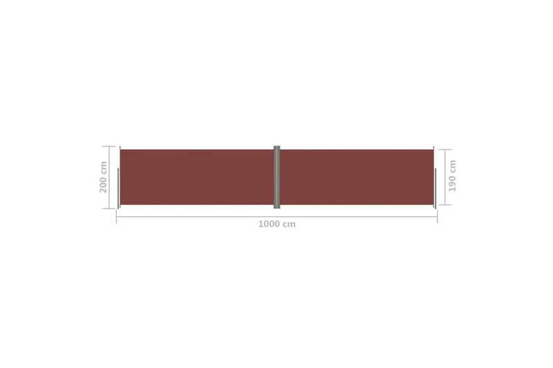 Uttrekkbar sidemarkise 200x1000 cm brun - Brun - Hagemøbler - Solbeskyttelse - Markiser - Balkongmarkise