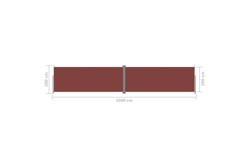 Uttrekkbar sidemarkise 200x1000 cm brun - Brun - Balkongmarkise - Markiser - Sidemarkise - Balkongbeskyttelse