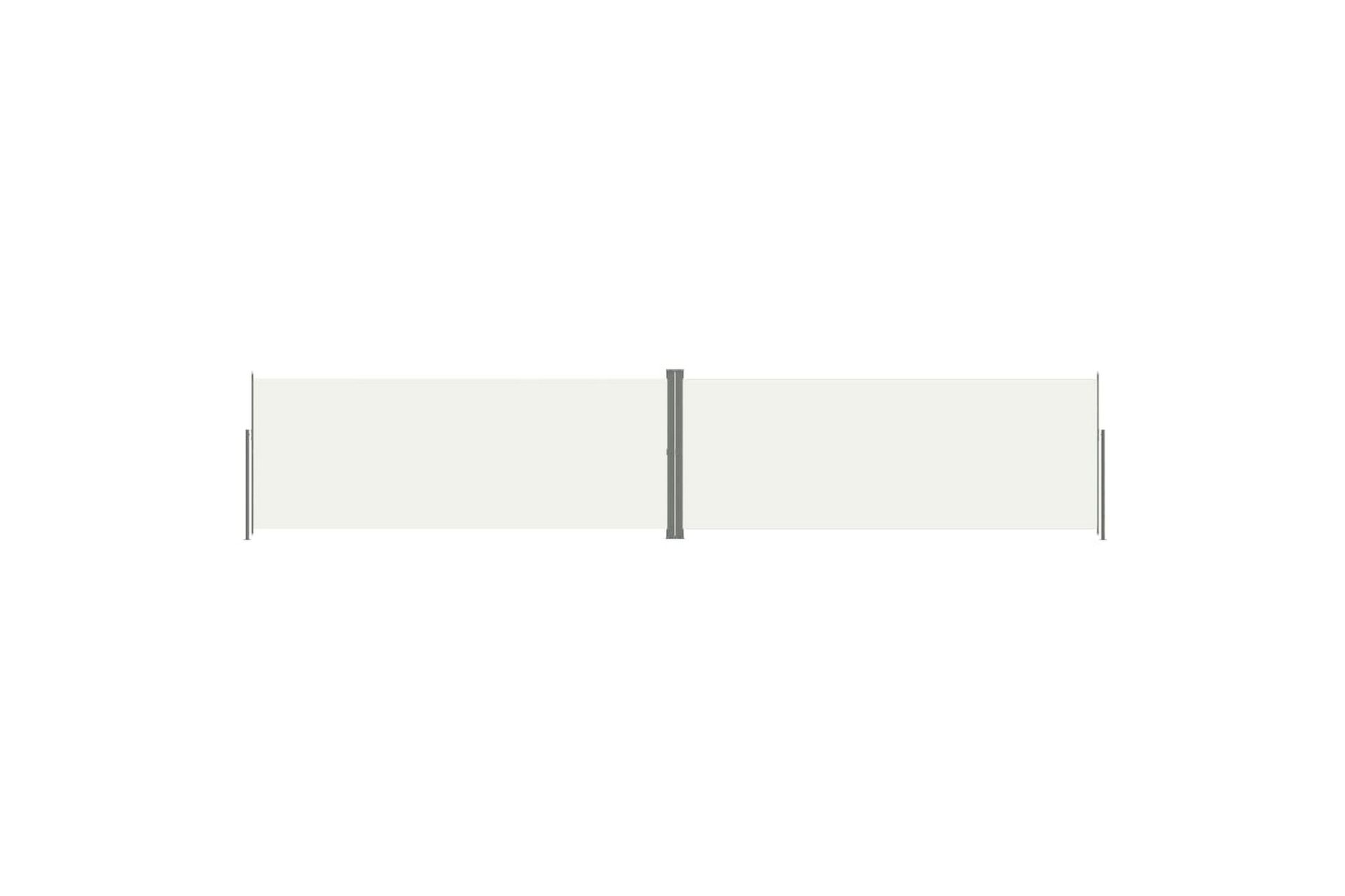 Uttrekkbar sidemarkise 200x1000 cm kremhvit - Krem - Hagemøbler - Solbeskyttelse - Markiser - Balkongmarkise