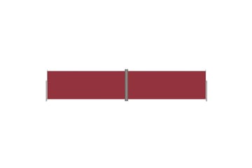 Uttrekkbar sidemarkise 200x1000 cm rød - Rød - Hagemøbler - Solbeskyttelse - Markiser - Balkongmarkise