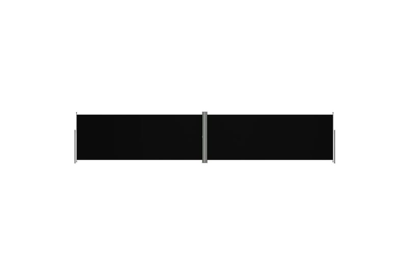 Uttrekkbar sidemarkise 200x1000 cm svart - Svart - Hagemøbler - Solbeskyttelse - Markiser - Balkongmarkise