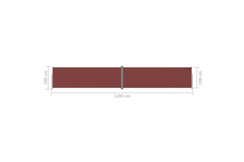 Uttrekkbar sidemarkise 200x1200 cm brun - Brun - Hagemøbler - Solbeskyttelse - Markiser - Balkongmarkise