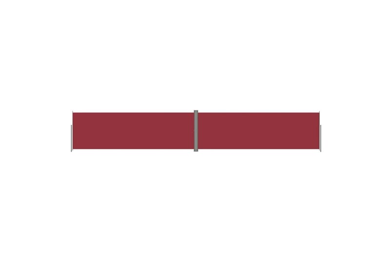 Uttrekkbar sidemarkise 200x1200 cm rød - Rød - Hagemøbler - Solbeskyttelse - Markiser - Balkongmarkise
