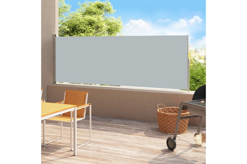 Uttrekkbar sidemarkise 200x500 cm antrasitt - Antrasittgrå - Hagemøbler - Solbeskyttelse - Markiser - Balkongmarkise