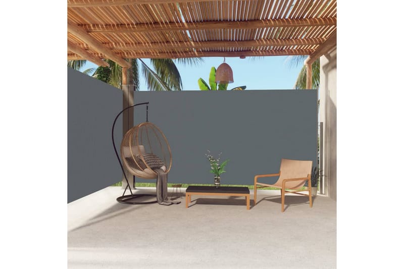 Uttrekkbar sidemarkise 200x600 cm antrasitt - Antrasittgrå - Hagemøbler - Solbeskyttelse - Markiser - Balkongmarkise
