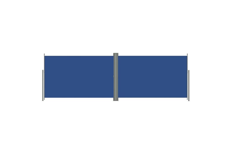 Uttrekkbar sidemarkise 200x600 cm blå - Blå - Hagemøbler - Solbeskyttelse - Markiser - Balkongmarkise