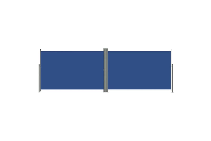 Uttrekkbar sidemarkise 200x600 cm blå - Blå - Balkongmarkise - Markiser - Sidemarkise - Balkongbeskyttelse