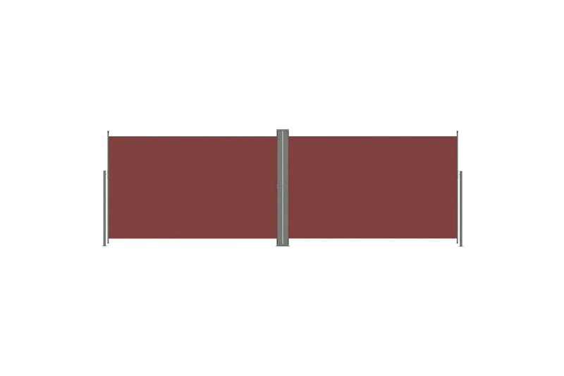Uttrekkbar sidemarkise 200x600 cm brun - Brun - Balkongmarkise - Markiser - Sidemarkise - Balkongbeskyttelse